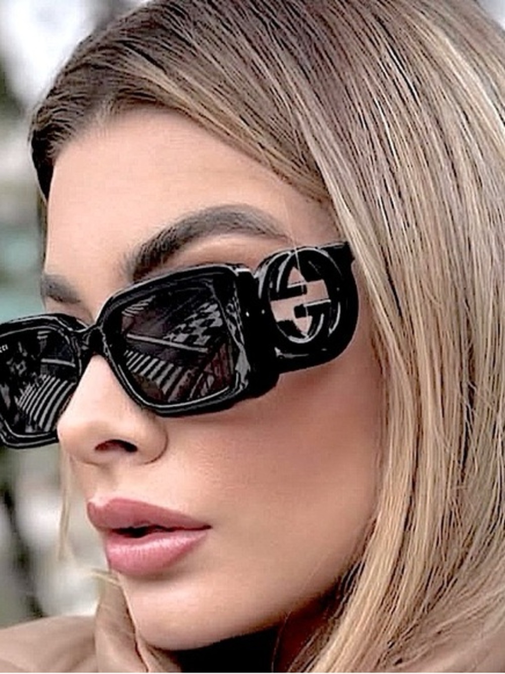Designer-Inspired Black Women's Sunglasses